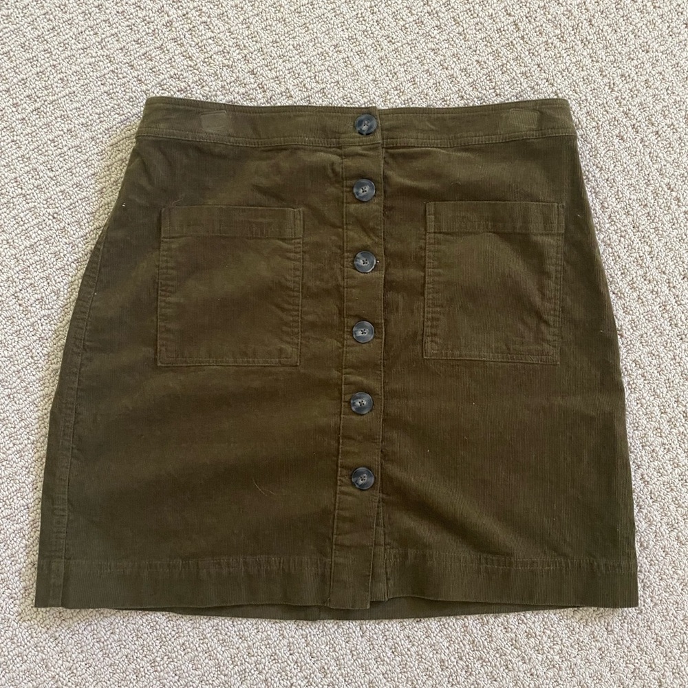 Cremieux button down corduroy skirt